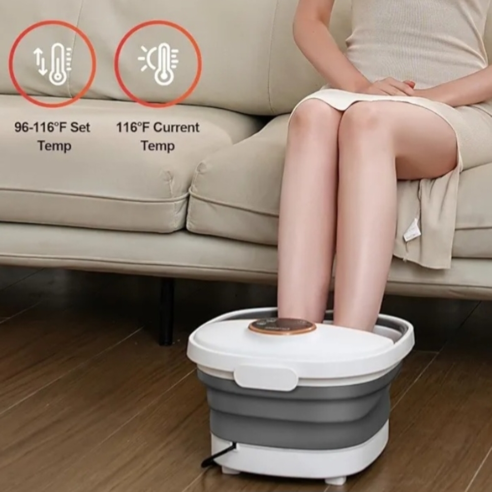 Foldable Gray Foot Spa Bath Massager